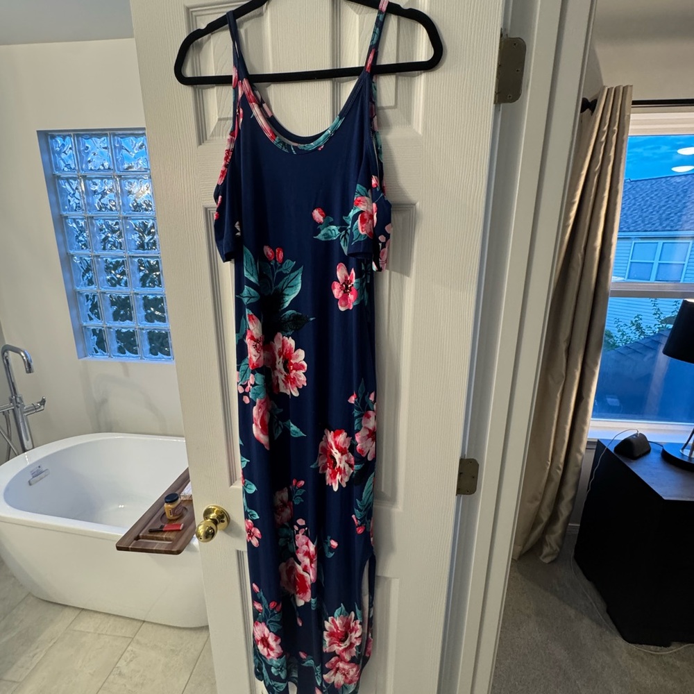Navy Floral Maxi Dress